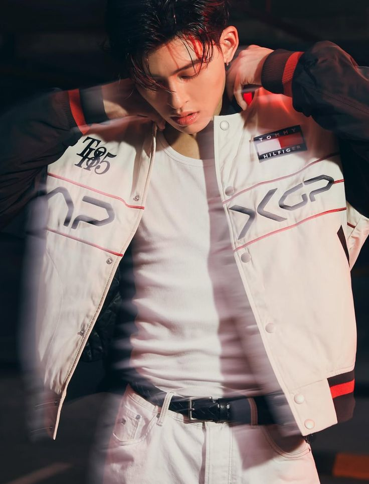 Pond Naravit wearing a Tommy Hilfiger racing-inspired look